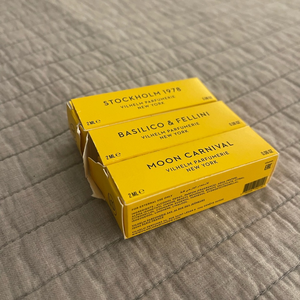 Vilhelm Parfumerie Samples - Basilico & Fellini, Moon Carnival, Stockholm 1978